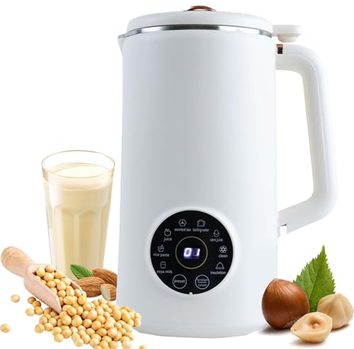 Automatic Nut Milk Maker with Timer, LED Display, Keep Warm, Auto Clean for Homemade Plant-Based Milk and Porridges