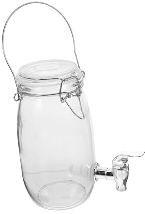 TOYANDONA Dispensador de Vidrio para Bebidas con Grifo Abs Garrafa Transparente para Jugos y Vino Almacenamiento Seguro y Práctico para Uso Familiar