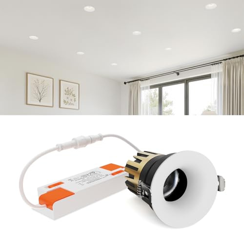 Spot encastrable à LED, luminaire encastrable rond de 10W, angle de faisceau réglable, 3 températures de couleur (2700–6000K), convient pour le salon, la cuisine et le couloir