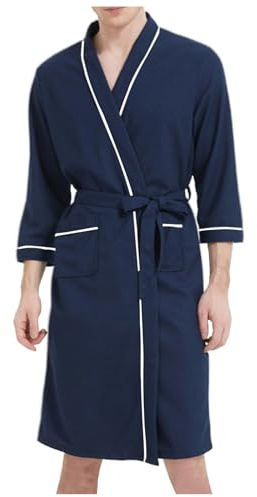 Peignoir d'été modal pour homme - Grandes tailles - Peignoir avec ceinture - Kimono léger comme peignoir de voyage - Vêtement de nuit doux et peignoir de sauna