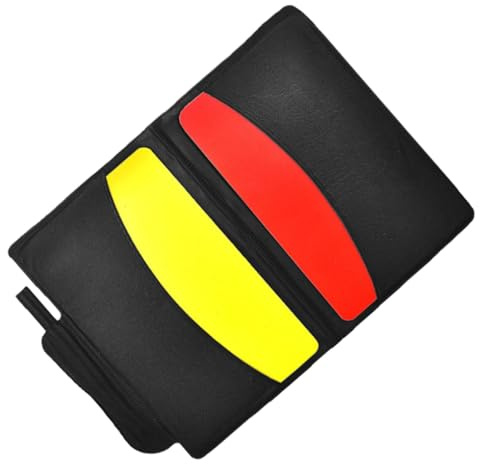 Healeved Kit Completo Arbitro Calcio con Carte Rosse e Gialle in PVC Resistenti, Fischietto in Metallo Multifunzione per Partite di Rugby e Giochi con Palla