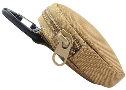Balacoo Porte-clés en Tissu Mini Porte-Monnaie Rond avec Fermeture Éclair Nylon Petit Paquet Multifonctionnel pour Pièces et Écouteurs Accessoire Portable avec Mousqueton pour Usage