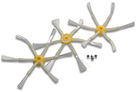 vhbw 3X Cepillo Lateral Compatible con iRobot Roomba 555, 560, 580, 562, 570, 563, 540, 550, 565, 564 Robot Aspirador - Set cepillos, Blanco