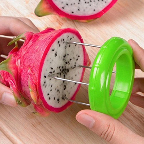 Nouveauté Kiwi Cutter Éplucheur Légumes Fruits Trancheuse Cuisine Divider Coins Creuser Core Twister, plastique, Vert, Taille M