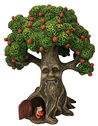GlitZGlam Fairy Garden Miniature Tree Harry The Hedgehog’s Apple Tree (9.25 Inch Tall) for The Garden Fairies and Lawn Gnomes Part of The Beautiful Azarian Collection. A Fairy Garden Accessory