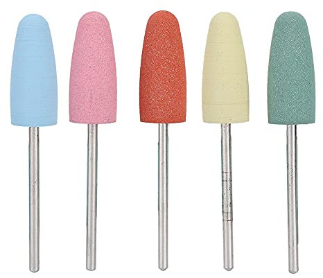 Brocas para Uñas, Rebabas para Pulir Uñas, Brocas para Manicura, Brocas para Fresas de Uñas, 5 Piezas/Juego de Brocas para Uñas de Goma para Manicura, Pedicura, Accesorio para Rebabas para(171)