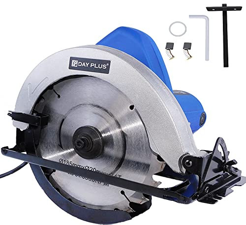 Circular Saw Electric Saws to Cut Wood, 1500W 5500RPM Mini Wood Saw, Bevel Angle(0 to 45°) Joint Cuts with 180mm Blade, Adjustable Cutting Depth, Safety Switch