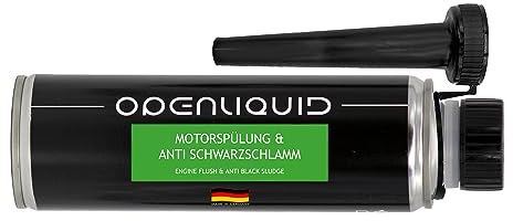 OPENLIQUID Motorspülung & Anti Schwarzschlamm - Motor Reiniger Additiv für Auto - vor dem Ölwechsel - Benzin- Gas- & Dieselmotoren - gegen Schlamm & Ablagerungen an Kolbenringen (1x 300 ml)