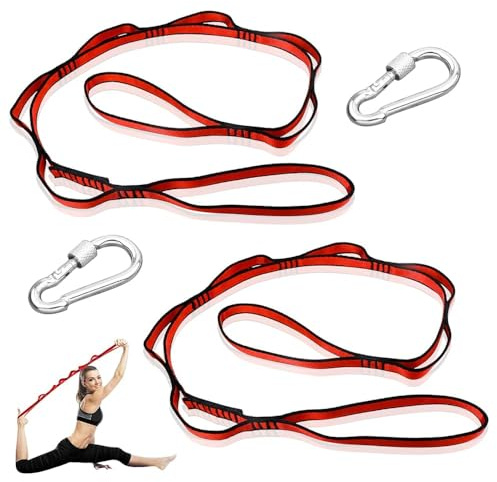 GZLFH 2 x chaîne en Marguerite, Sangle d'extension pour hamac de Yoga, Sangle de Bande d'exercice réglable en Polyester et 2 mousquetons à vis en Acier Inoxydable pour l'escalade et Le Yoga aérien