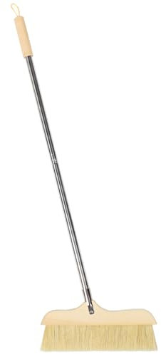 Alipis Wood Bristle Broom Long Handle for Floor Cleaning Soft Bristle Sweeper for Kitchen and Household Use