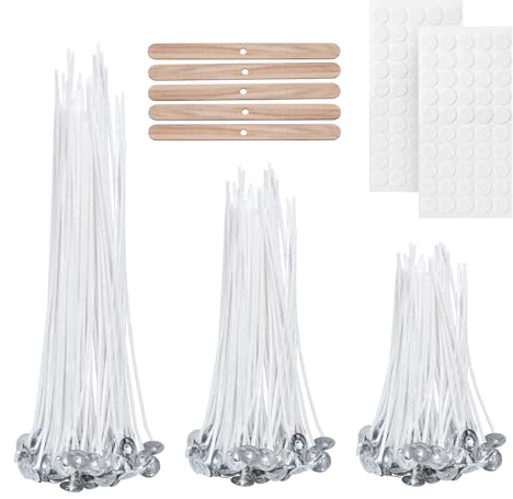 VABNEER Kerzendocht 100 Stück Cotton Candle Wick für die Kerzenherstellung Candle DIY (10cm 15cm 20cm)