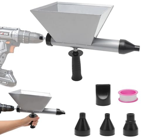 Yuragim Elektrische Fugenpistole für Mörtel, Elektrische Mörtelspritze Mörtelpresse Tragbarer Edelstahlkörper Elektrische Mörtelpresse Fugenspritze mit 4 Verschiedenen Düsen (Ganzmetall)