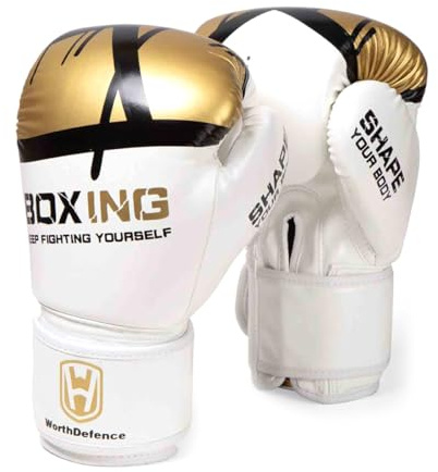 OLYSPM Guantes Boxeo,Guantes de Boxeo,Guantes Muay Thai para Hombres,Mujeres,Niños y Niñas,Guante de Boxeo con Pico Grueso para Kickboxing,Sparring,Muay Thai,MMA