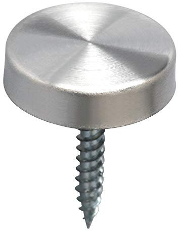 Mooche 8Pcs Mirror Screw, Stainless Steel Mirror Screws, 25MM Mirror Screws Cap Nail with Washers, Cap Covers Brushed Mirror Nails for Mirror Bathroom Panel Wardrobe or Closet