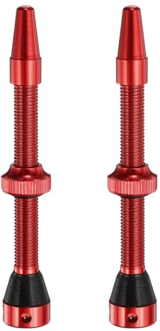 QUARKZMAN 2pz Valvole Tubeless 60mm Lega di Alluminio Valvola Tubeless Super Leggera Cappucci con 4 Fori e Cappucci Adatta alla Maggior Parte Cerchi Tubeless Biciclette, Rosso