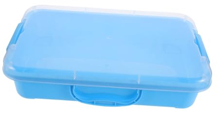 minkissy Kids Sandbox Toys Removable Lid, Medium Blue Sand Tray for Children, Indoor and Outdoor Construction Playset, Preschool Creativity Activity Box