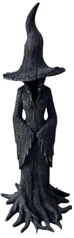 LOVIVER Halloween Witch Statue Resin Witch Figure, Decorative Gothic Spooky Standing Desktop Ornament Sculpture, Faceless Ghost Sculpture for Halloween Home Haunted House Decor, 50CM