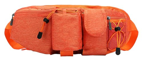 Cinturón de carreras, bolsillo de viaje ajustable con cremallera | cinturón de billete deportivo – para ciclismo, entrenamiento, senderismo, camping, ciclismo, gimnasio, deporte, ejercicio,, naranja