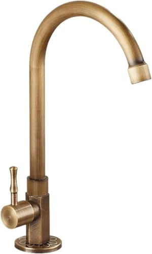 MANGGUO Only Cold Water Kitchen Sink Gooseneck Single Lever Outdoor Tap Bronze Brushed Finish