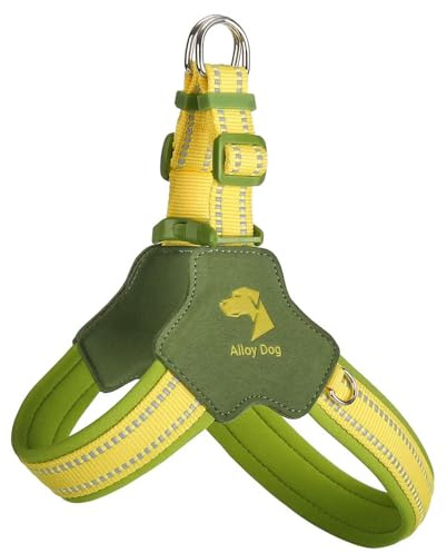 Harnais Anti-Traction en Forme de Y spécialement conçu pour Les Boxer. Il est doté d'un Gilet de Poitrine rembourré et Ajustable avec Bandes réfléchissantes Green XL