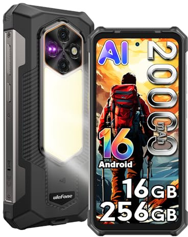 Ulefone Rugking 5 Pro 4G Teléfono Móvil Resistente Android 16, 16GB+256GB/2TB IP68 Smartphone Todoterreno, 64MP Cámara de Visión Nocturna, 6.78 FHD+, 20000mAh, Telefono Movil Antigolpes, GPS/NFC/OTG
