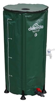 Dellonda Collapsible PVC Garden Water Butt with Zipped Lid & Drain Tap, 100L - DG8