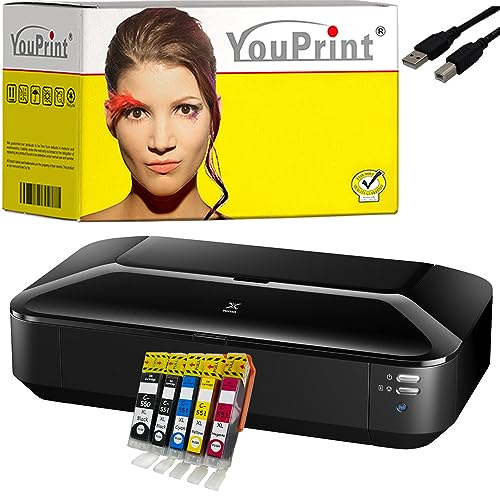 YouPrint Bundle iX6850 A3 Tintenstrahldrucker mit 5 kompatiblen YouPrint Druckerpatronen für Canon 550 551 XL