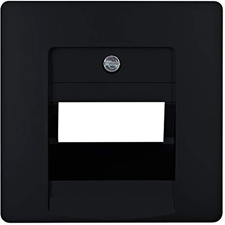 Kopp PARIS UAE-Netzwerkdose-Abdeckung in Matt-Schwarz - 5,7 x 5,7 cm - Hochwertiger Unterputz-Rahmen für 1–2 Anschlüsse - Stilvolle IP20 LAN-Dosen-Abdeckung aus Kunststoff
