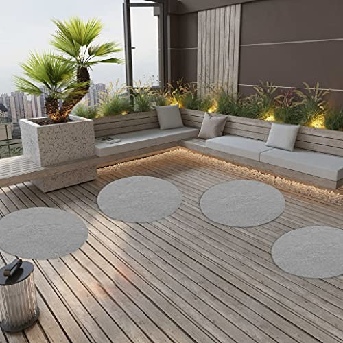 TEWTX7 Rund Rasenteppich, Kunstrasen mit Noppen, Wasserdurchlässiger Outdoor Bodenbelag für Balkon Terrasse Camping, UV-Beständigen, Strapazierfähig, Polypropylen 95 cm