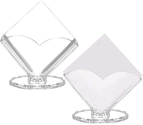 Hwtcjx 2 Stück Serviettenhalter, Acryl Serviettenspender, Errichtete Servietten, Papierserviettenhalter Serviettenständer für Tisch Küchenzubehör Restaurantdekoration Barzubehör, 18 x 17 x 6 cm