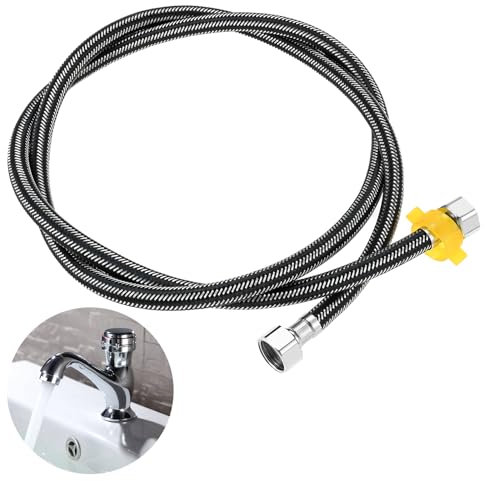 DRELD 1 Stück Flex Schlauch Armatur, Edelstahl Anschlussschlauch G1/2 x G1/2, Panzerschlauch Wasserhahn, Dusche Umflechtung Flexschlauch für Wasserhahn Mischbatterie (150CM)