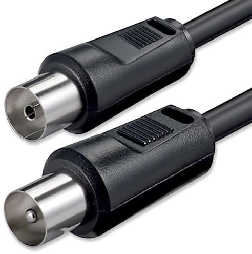 TECHZOCO Cable coaxial macho-hembra, señal 70dB, HDTV, DVB-T2/C/S, decodificador, radio, 75 Ohm, para televisión, TDT, satélite, compatible con Smart TV y equipos de audio,1.50 Metros, Negro