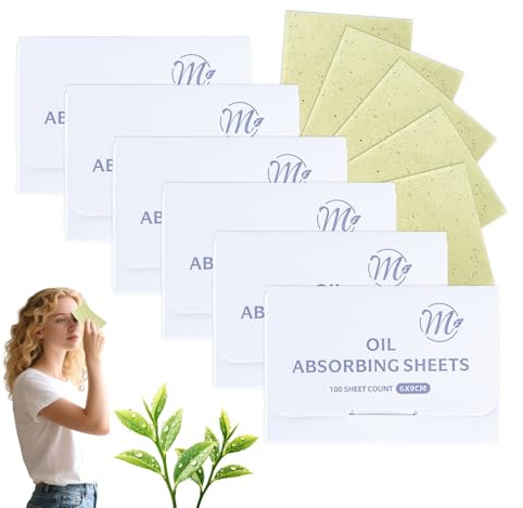 Green Tea Blotting Papers 600 Sheets- Face Blotting Paper for Oily Skin, Infused with Natural Green Tea & Flax Fibers, Gentle for Acne-Prone Skin, On-The-Go Portable Design.