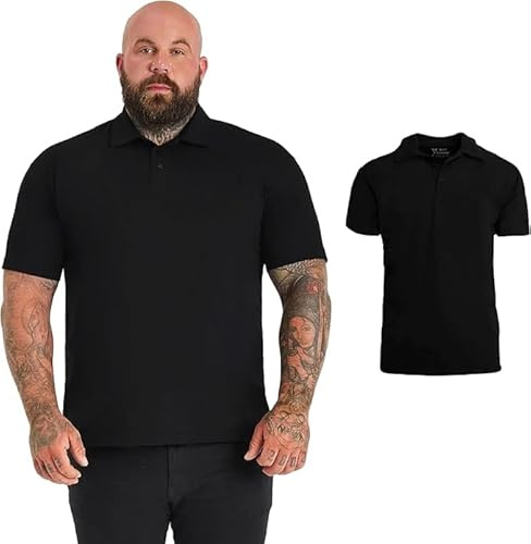 BUILT DIFFERENT Black Polo Shirt – Big & Tall Men | Size XL | Cotton-Poly