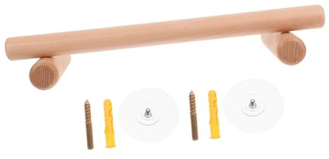 Barra Porta Asciugamani in Legno Massello Singola senza Fori Bagno Cucina