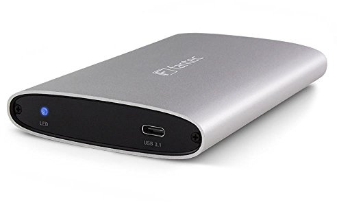 FANTEC ALU-25U31 Extern hårddiskhölje (för installation av en 6,35 cm (2,5 tum) SATA-hårddisk eller SSD, USB 3.1 och UASP, dataöverföring upp till 10 Gbit/s, passiv kylning, aluminiumhölje) silver