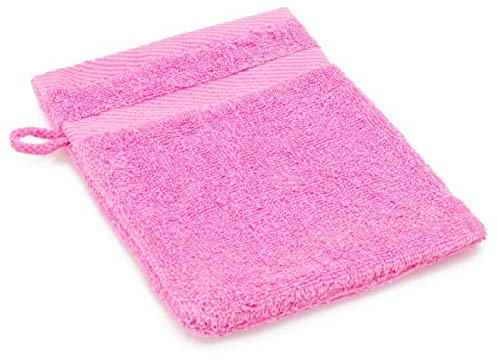etérea Carli Frottee Handtücher Set - 100% Baumwolle - Oekotex 500 GSM - Bath Towel Frottiertücher - Waschlappen, Waschhandschuh 15x21 cm - Rosa
