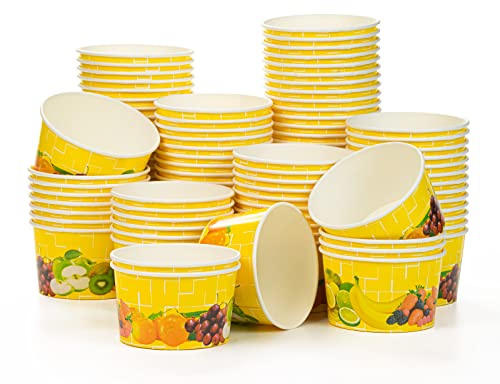 Octopus 600x Eisbecher, Eis- Pappbecher, Früchtebecher mit 260 ml Füllvolumen