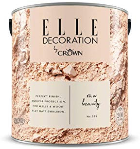 Crown ELLE DECORATION Raw Beauty No. 539, 2,5 L, extra-matte Premium Wandfarbe für Innen, für Wände und Holz, hohe Deckkraft, Innenfarbe,Spiegelt die Töne von Vintage-Spitze wider