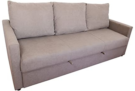 MUEBLIX.COM | Sofa Cama Gonzalo 3 Plazas | Sillón Confortable | Asientos de Espuma de Alta Densidad | Diseño Color Tierra