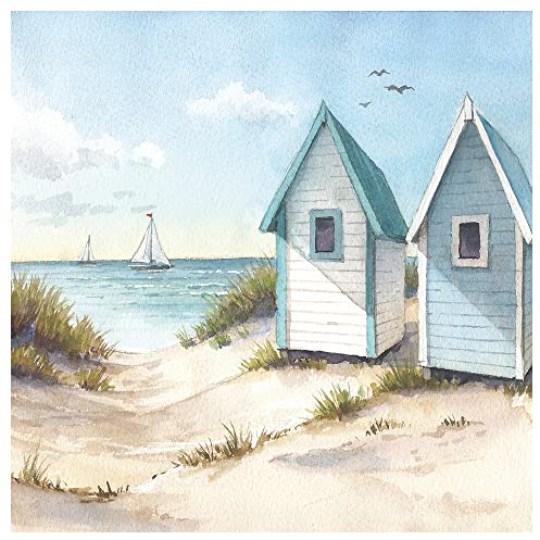 Napkins Beach Huts 20 Pack 3 Ply Paper Ambiente Party Tableware Serviettes 16.5cm x 16.5cm