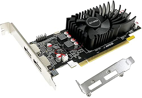 QTHREE Radeon HD 7750 Grafikkarte, 2GB GDDR5 128-bit, Low Profile, 2 x DisplayPort, PCI Express x16, Graphics Card for PC, Graphics Card
