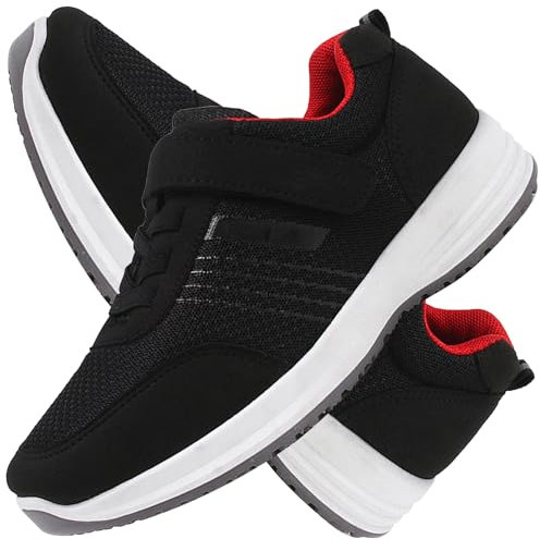 Aocase Zapatillas Ancho Especial Mujer Zapatillas Sin Cordones Zapatos pies Anchos Ortopédicos para Mujer Ancho Especial Zapatos ortopédicos Deportivos,Women Black,39/245mm