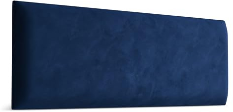 Muralo - Samt Wandkissen Stoff Polster-Paneel für Schlafzimmer Wohnzimmer Bett Wandpolster Bettkopfteil Lendekissen Modern Luxus Gepolstert Magic Velvet (Dunkelblau, 90 cm x 30 cm)
