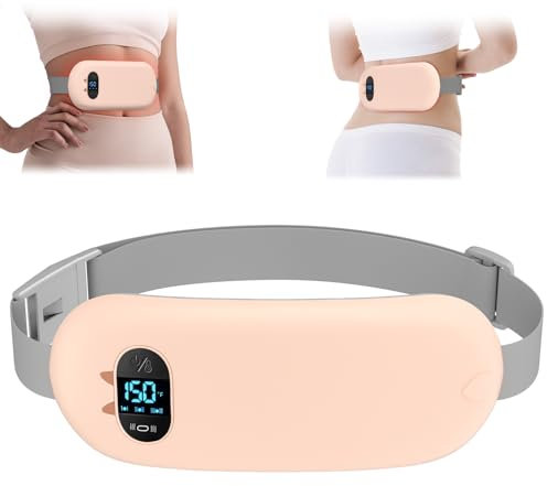 Heat Pad for Period Pain Relief, Upgraded 6 Heat Massage Modes Electric Fast Heating Pad for Lower Back Pain Cramp Menstrual Rechargeable USB Heated Belt Gifts for Women Girls Her Champagne