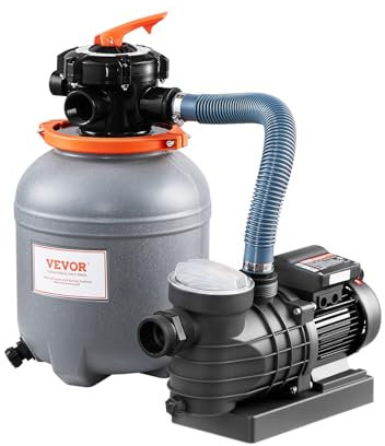 VEVOR Sand Filter Pump for Above Ground Pool, 12 in, 3000 GPH, 1/2 HP Swimming Pool Sand Filter Pump System, Krystal Clear with 6-Way Multi-Port Valve & Strainer Basket, Easy Installation for Pools