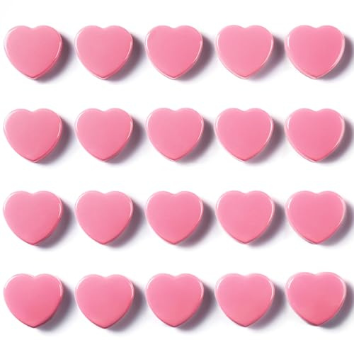 DUJEQM Imanes Nevera - 20 Piezas Imanes Potentes Corazón Rosa, Mini Imanes Pizarra Magnetica, Imane Pequeños Decorativos para Oficina, Escuela - Incluye Calendario Nevera Iman para Fotos o Notas