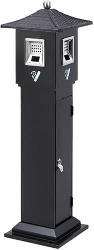 Elegante cenicero de pie - Contenedor de Cigarrillos metálico con Cerradura for Uso Interior y Exterior | Acero Inoxidable Duradero | Perfecto for el hogar, la, el Bar y el Hotel(Negro)