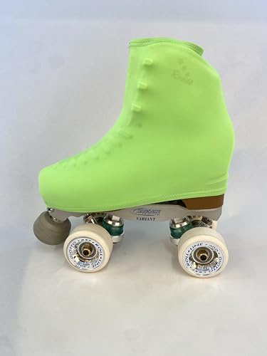 CRLSPORT Cubrepatín para Niña y Mujer, Funda Patín Skate, Professional Skating, Patinaje Hielo, Artístico o en Línea, 180 Densidad, Talla Universal Adulto y Niños, Color Verde Flúor