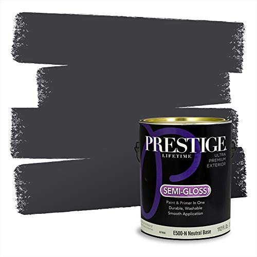 PRESTIGE Paints Exterior Paint and Primer In One, 1-Gallon, Semi-Gloss, Comparable Match of Valspar* Dark Kettle Black*